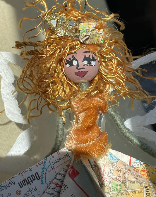 Ballerina Ornament: Goddess Fairy with Butterfly Wings 7 inches tall