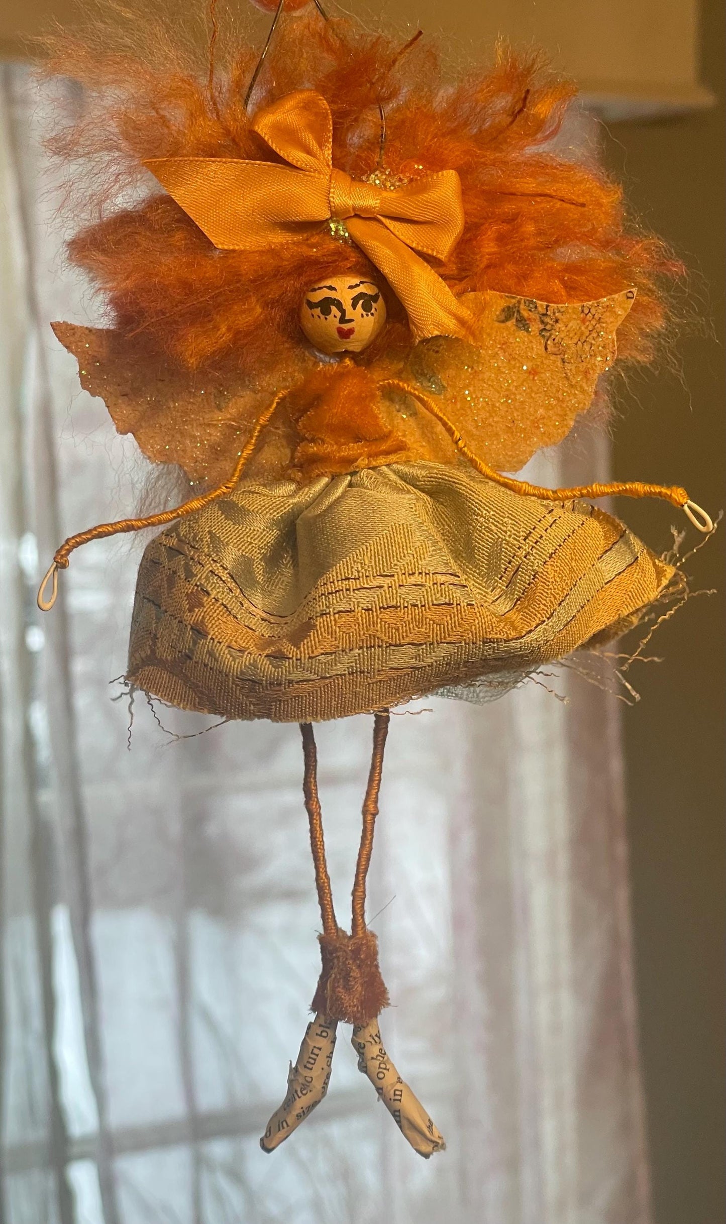 Red Heads Have More Fun Fairy: Velvet and Satin 8 inch Doll Ornament