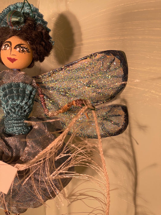 Handmade Dragonfly Fairy Doll: Spread Your Wings Inspirational Message.