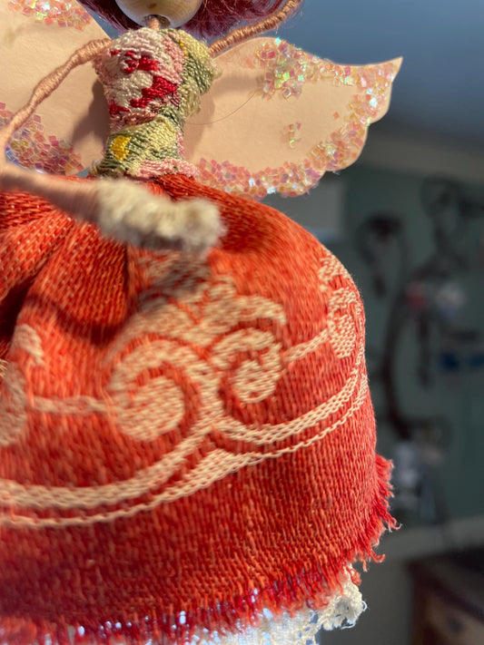 Ballerina Ornament: Vintage Lace and Sparkles 6 inch Keepsake Doll