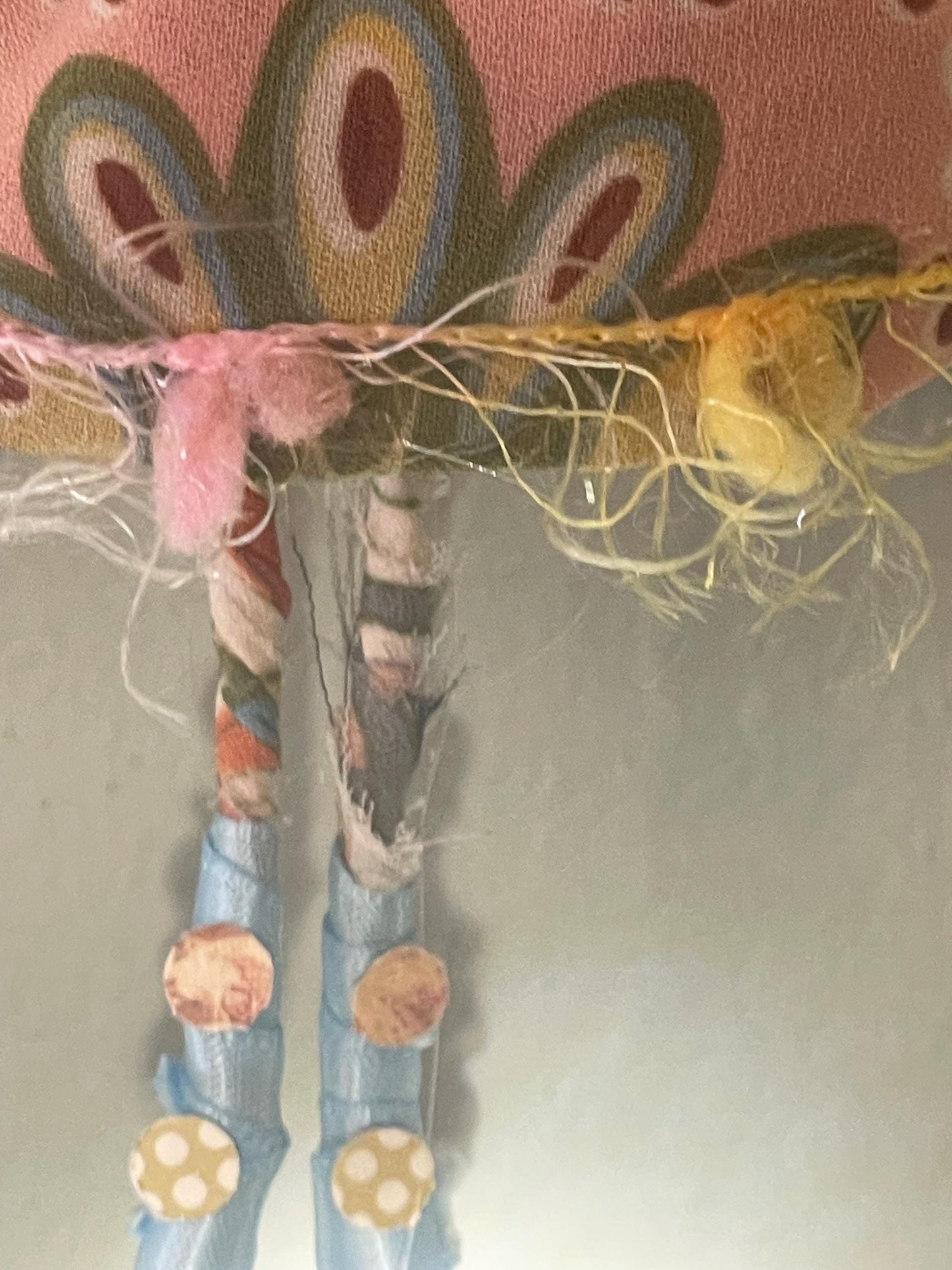 Handmade Celebration Fairy Ornament: Retro Pom Doll, 9-Inch Tall Tassel Fairy