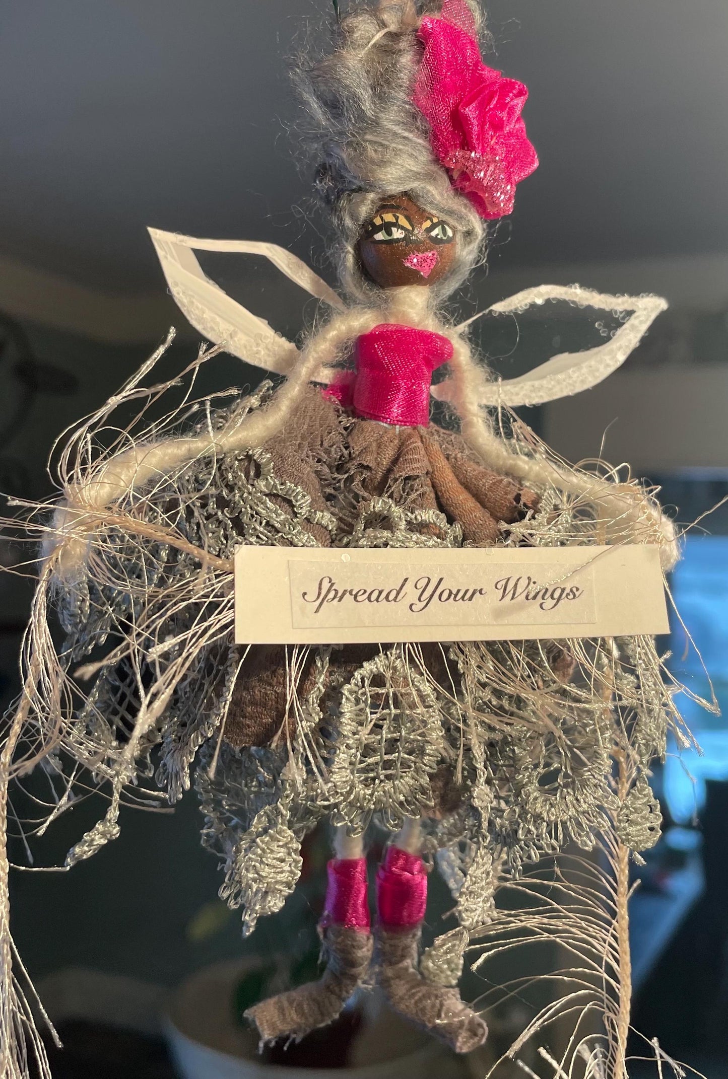 Hot Pink Fairy: Spread Your Wings Handmade Ornament