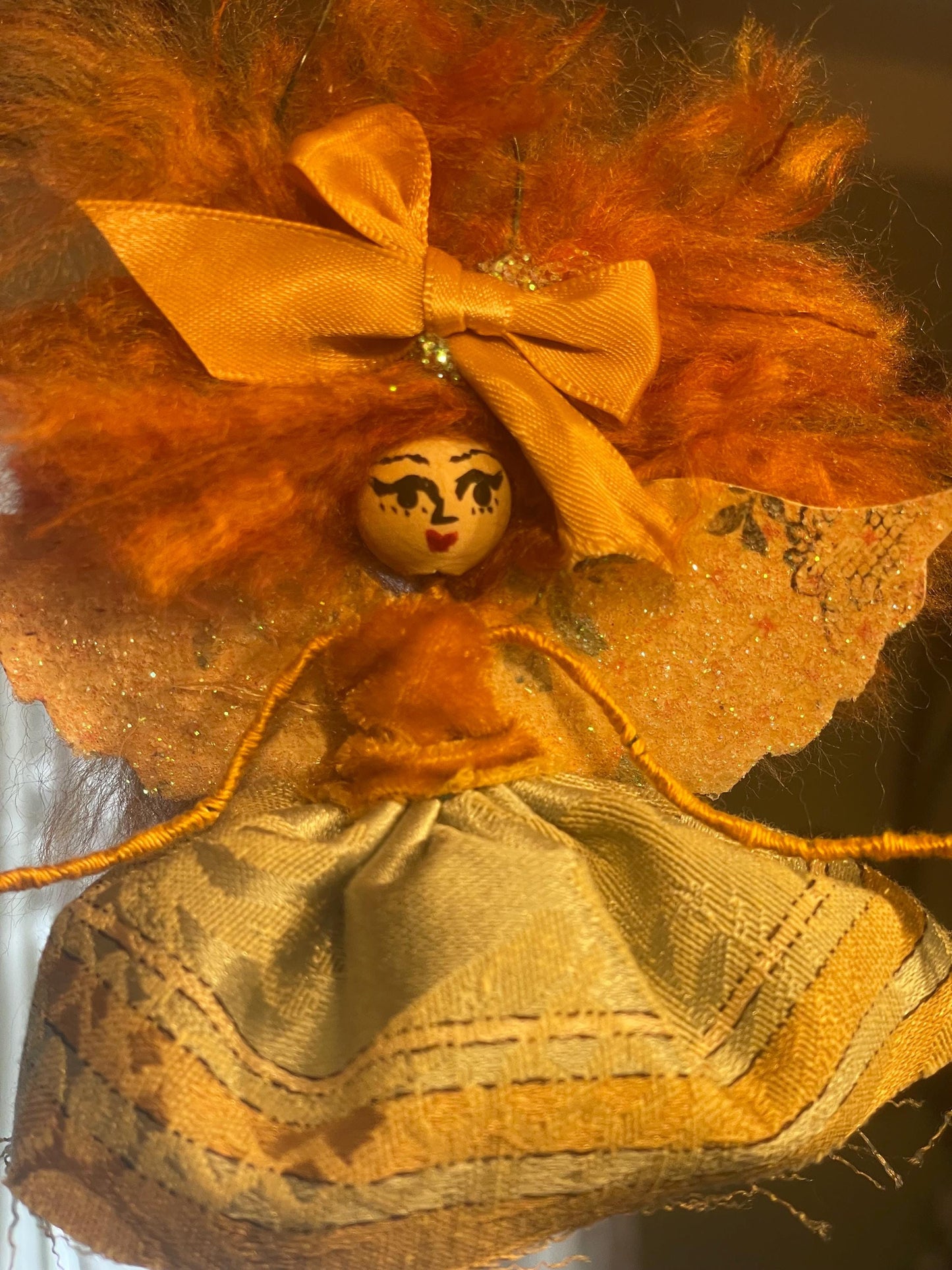Red Heads Have More Fun Fairy: Velvet and Satin 8 inch Doll Ornament