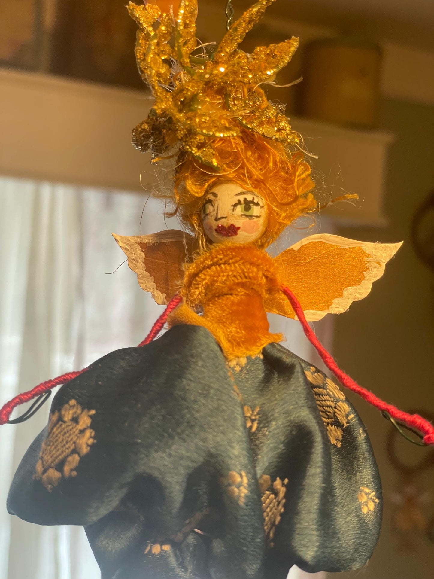 You Are Magic Fairy Doll: Vintage Velvet Lady with Golden Wings