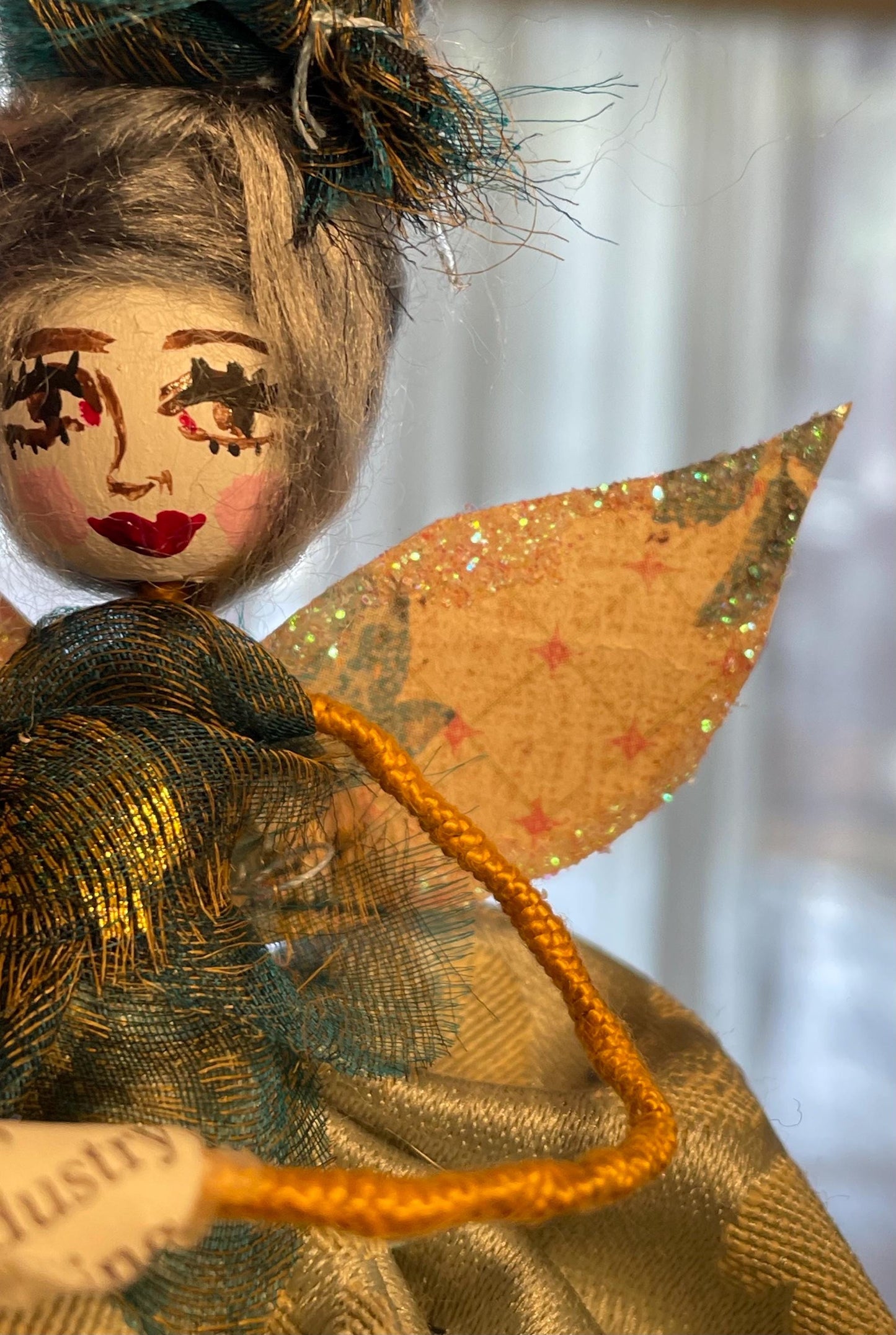 Handmade Fairy Doll: Sparkle Wings Whimsical Style 7.5 inches tall