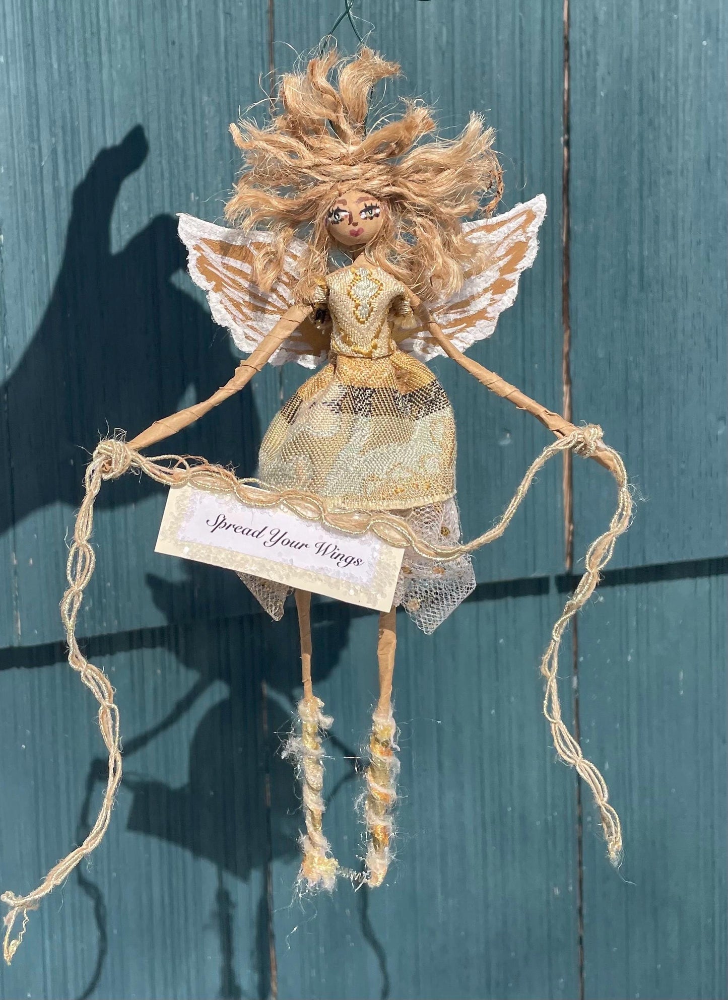 Handmade fairy ornament with inspirational message