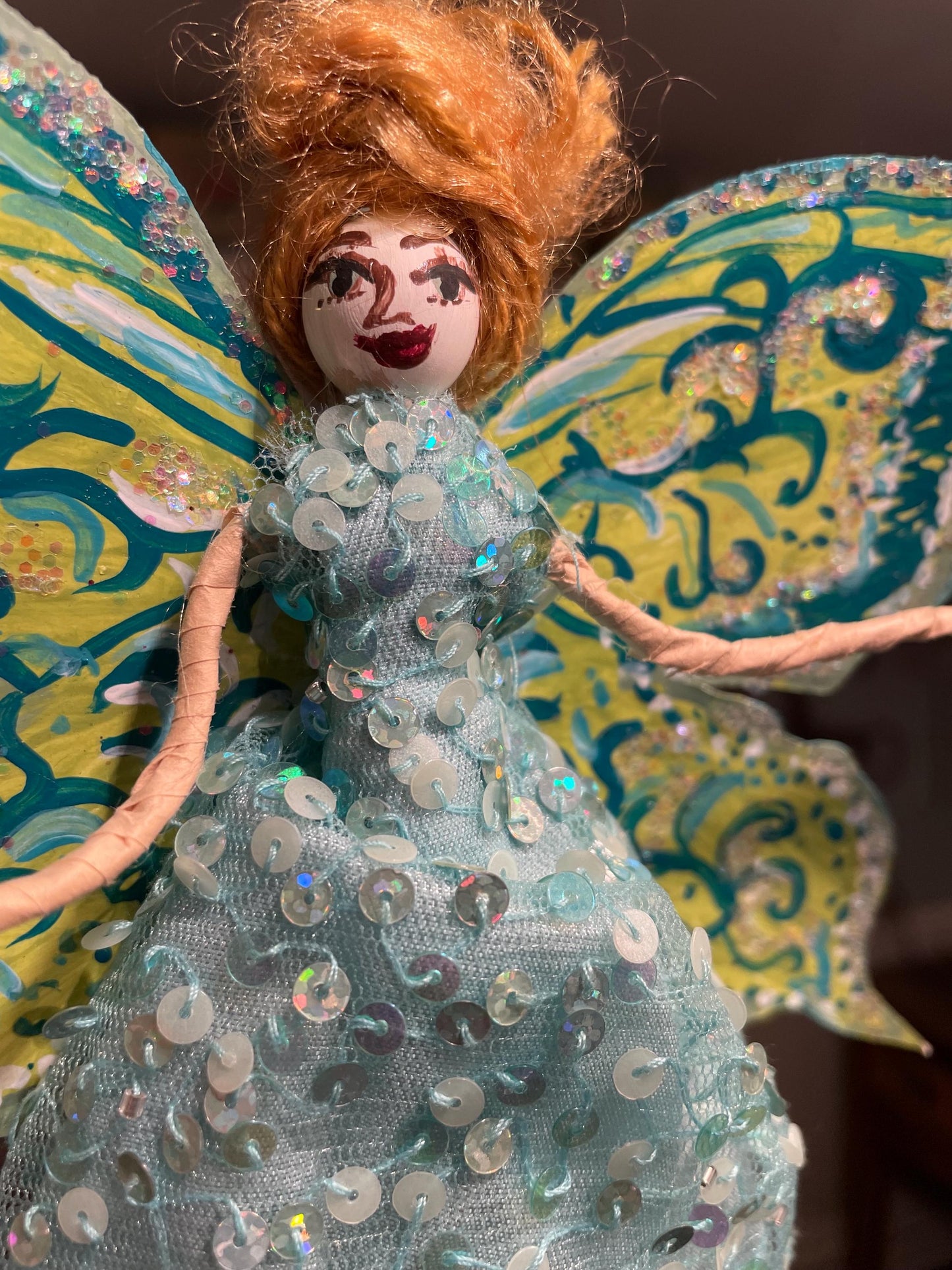 Spring Fairy Doll with Handpainted Butterfly Wings