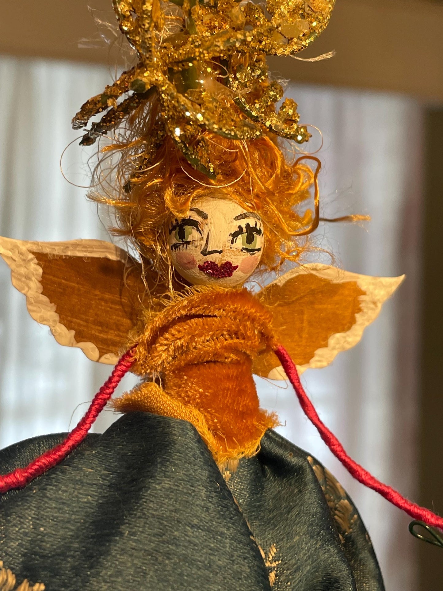 You Are Magic Fairy Doll: Vintage Velvet Lady with Golden Wings