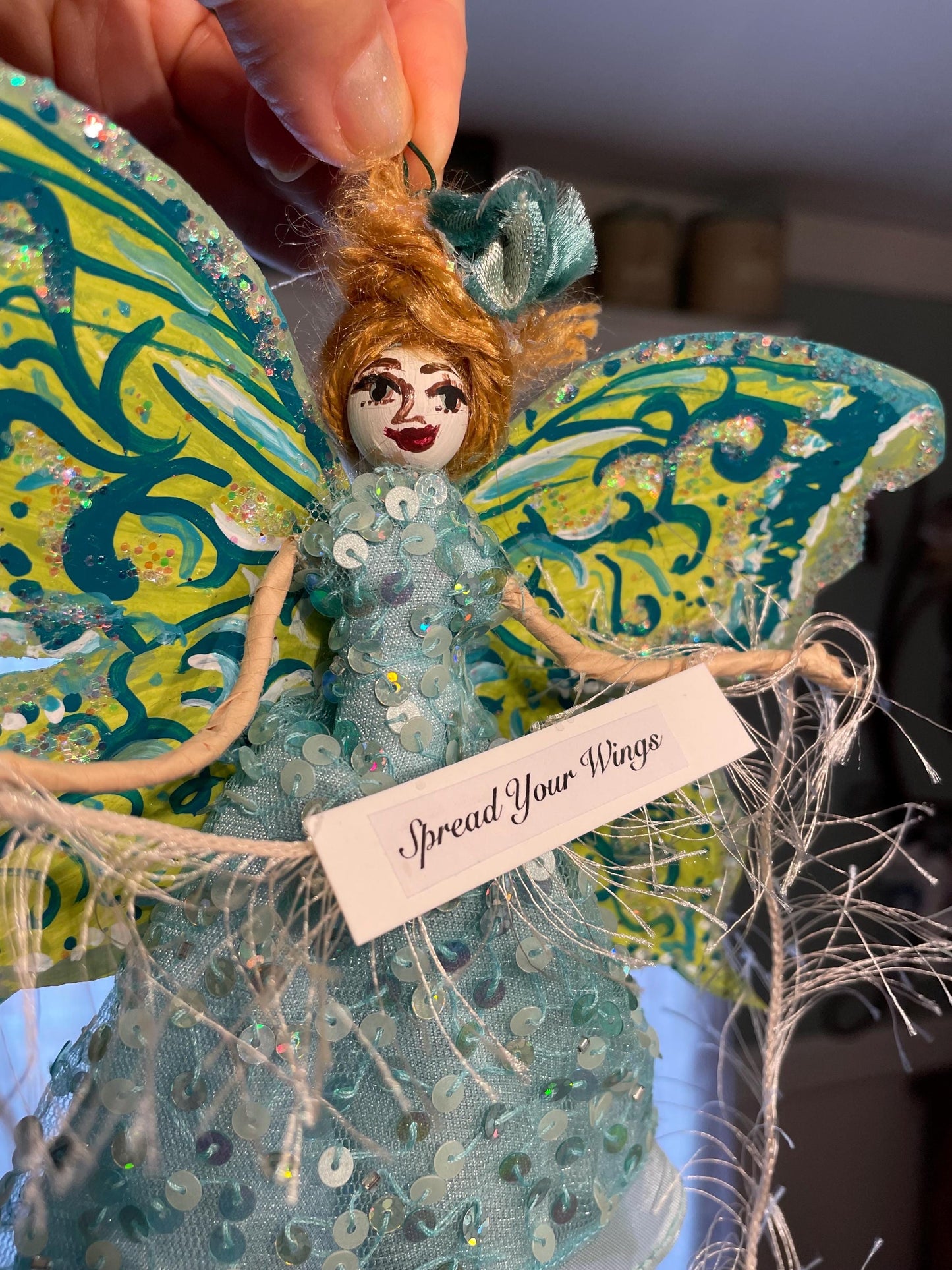 Spring Fairy Doll with Handpainted Butterfly Wings