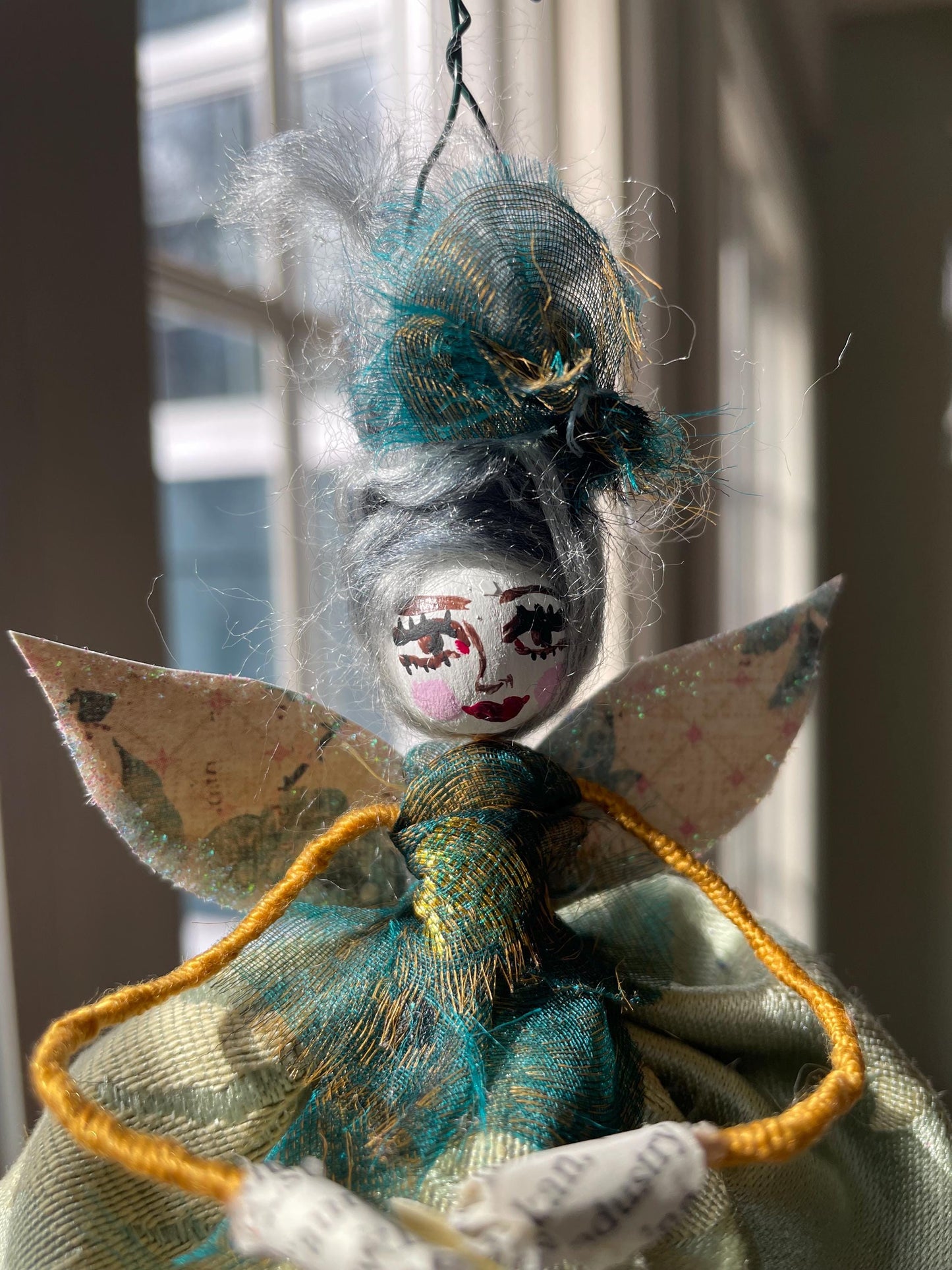 Handmade Fairy Doll: Sparkle Wings Whimsical Style 7.5 inches tall