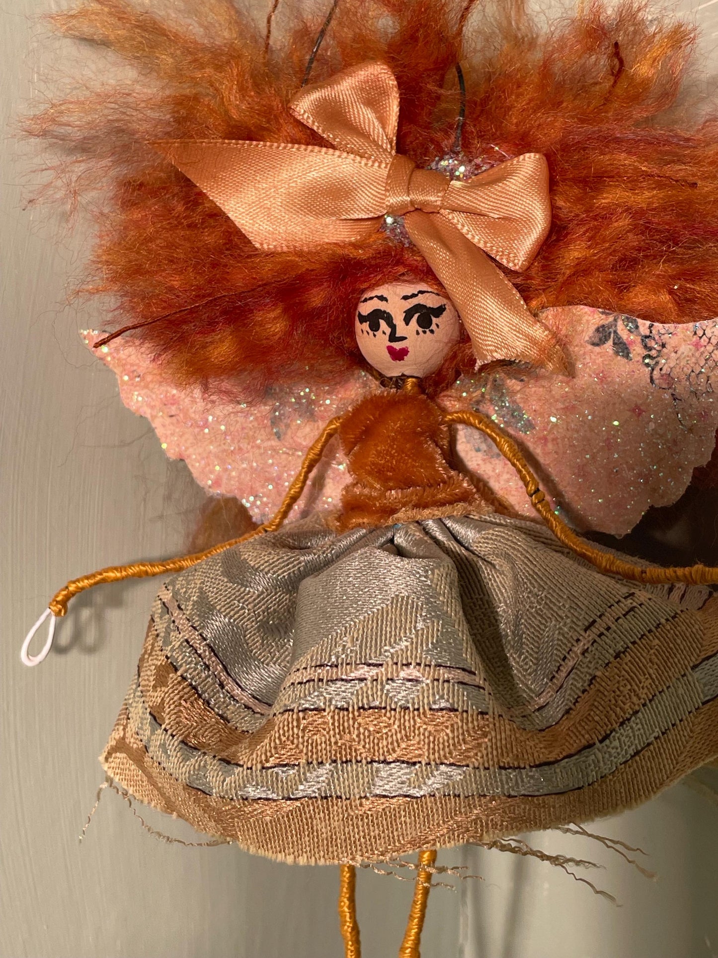 Red Heads Have More Fun Fairy: Velvet and Satin 8 inch Doll Ornament