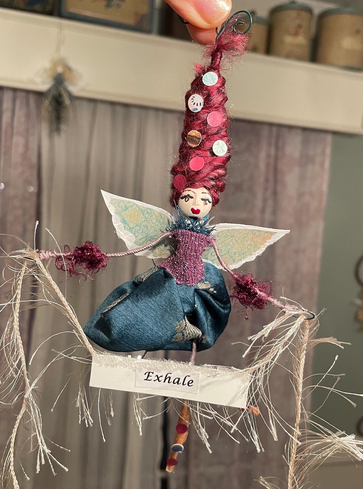 Handmade Serenity Fairy doll with Exhale message .