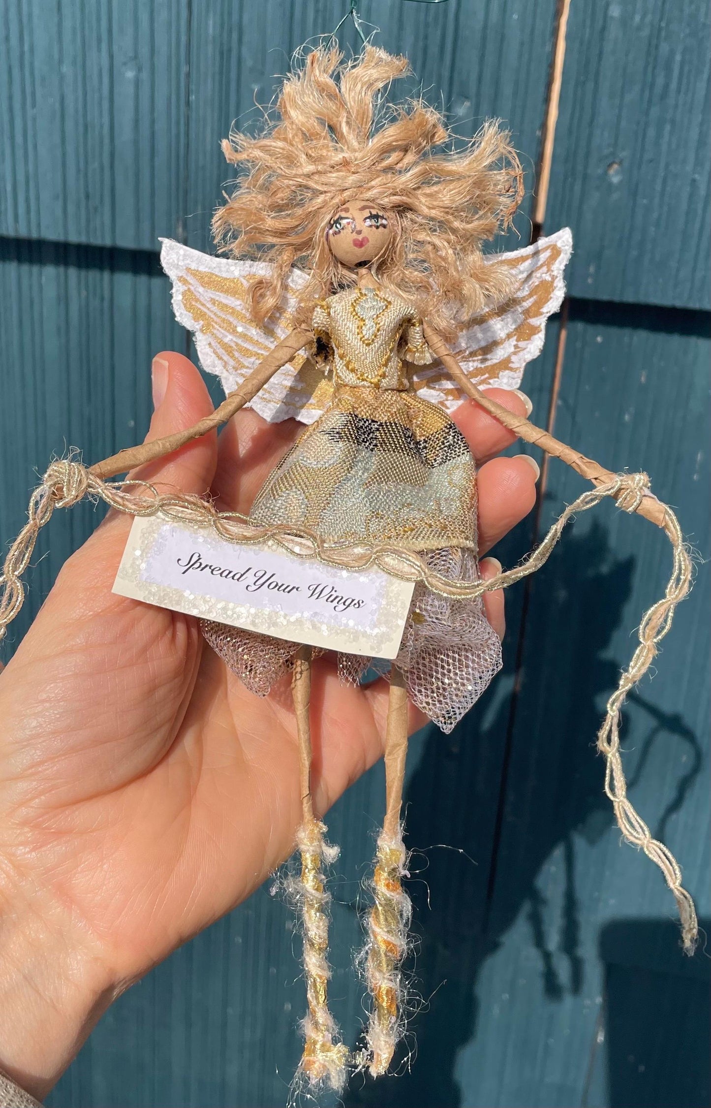 Handmade fairy ornament with inspirational message