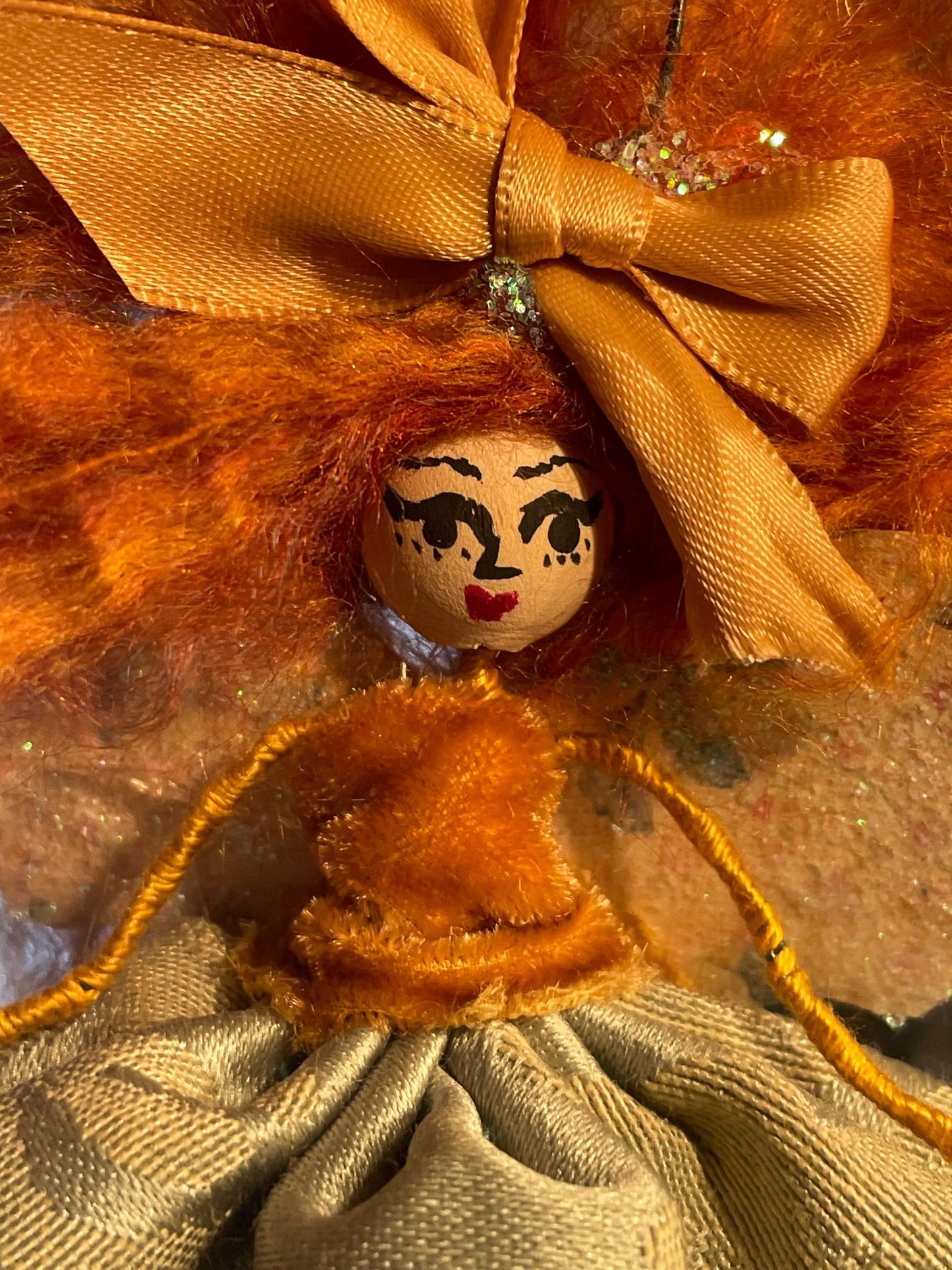 Red Heads Have More Fun Fairy: Velvet and Satin 8 inch Doll Ornament
