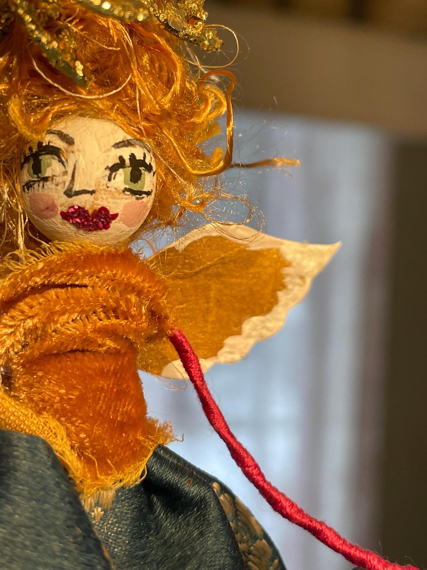 You Are Magic Fairy Doll: Vintage Velvet Lady with Golden Wings