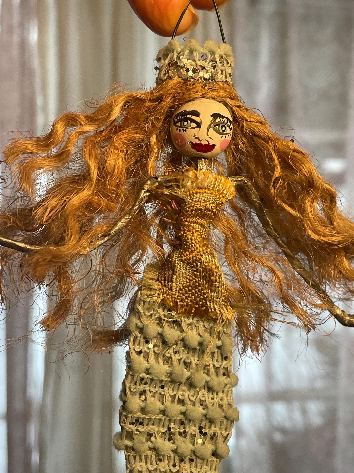 Mystical Mermaid Ornament: Handmade Glamorous Sea Hag with Glitter Scales and Tail