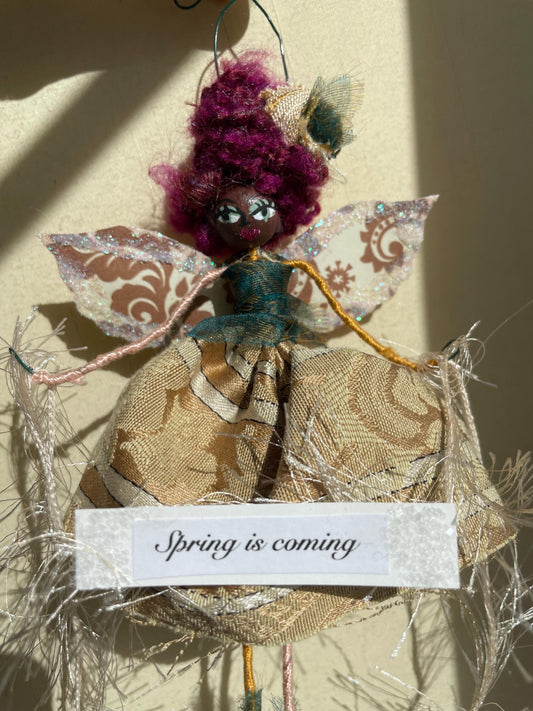 Handmade Fairy: Spring is Coming Decorative Ornament 7 inches tall