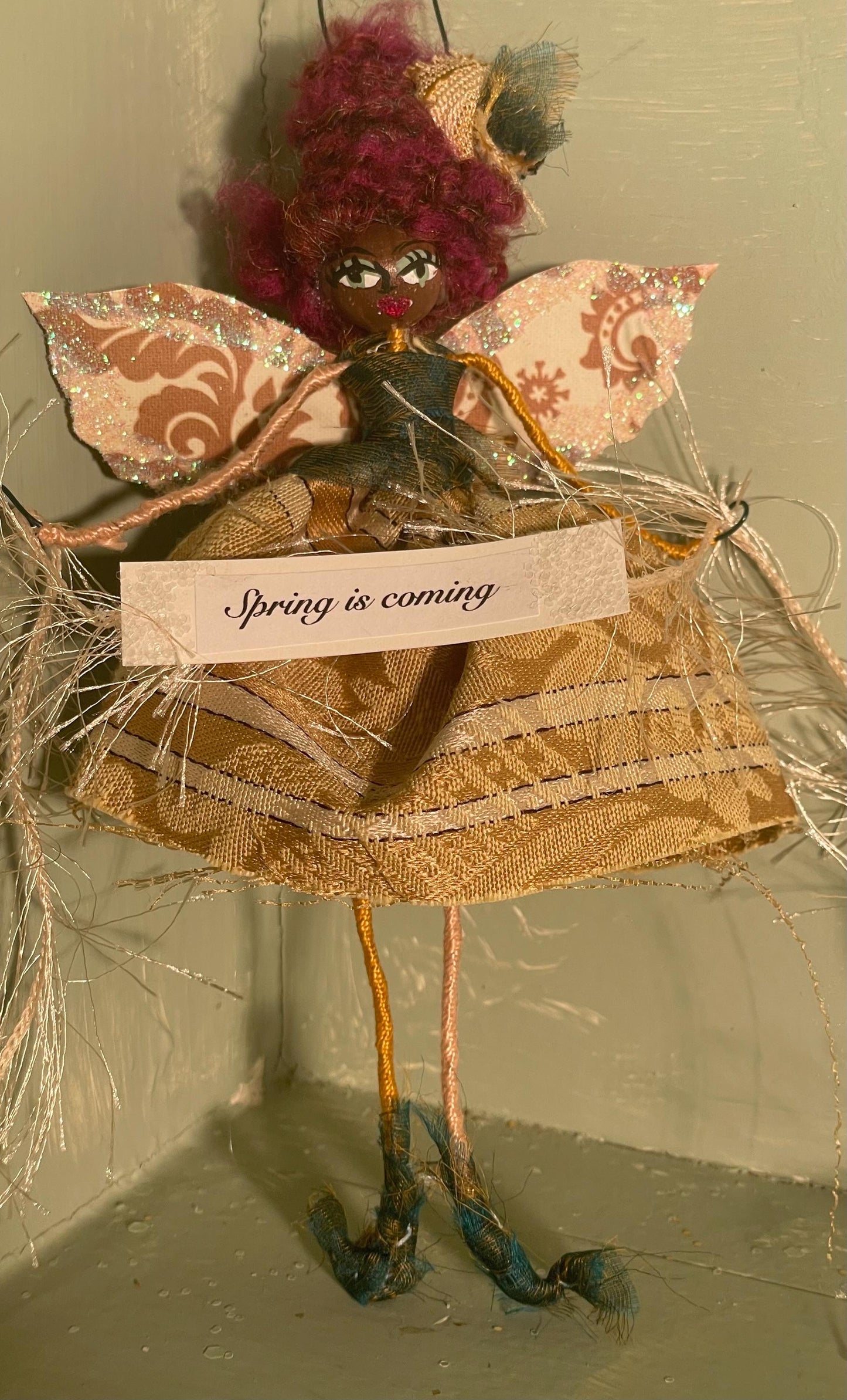 Handmade Fairy: Spring is Coming Decorative Ornament 7 inches tall