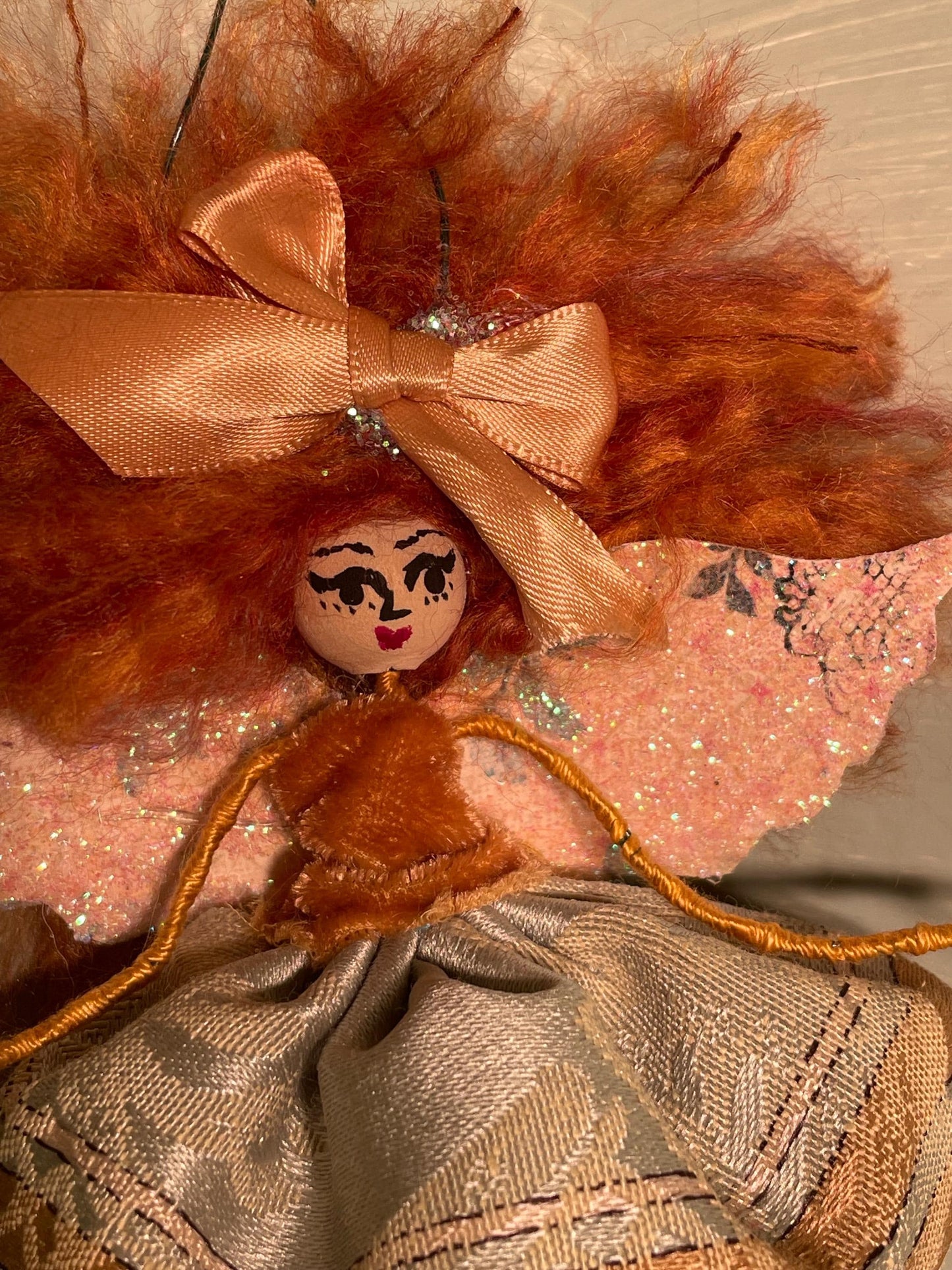 Red Heads Have More Fun Fairy: Velvet and Satin 8 inch Doll Ornament