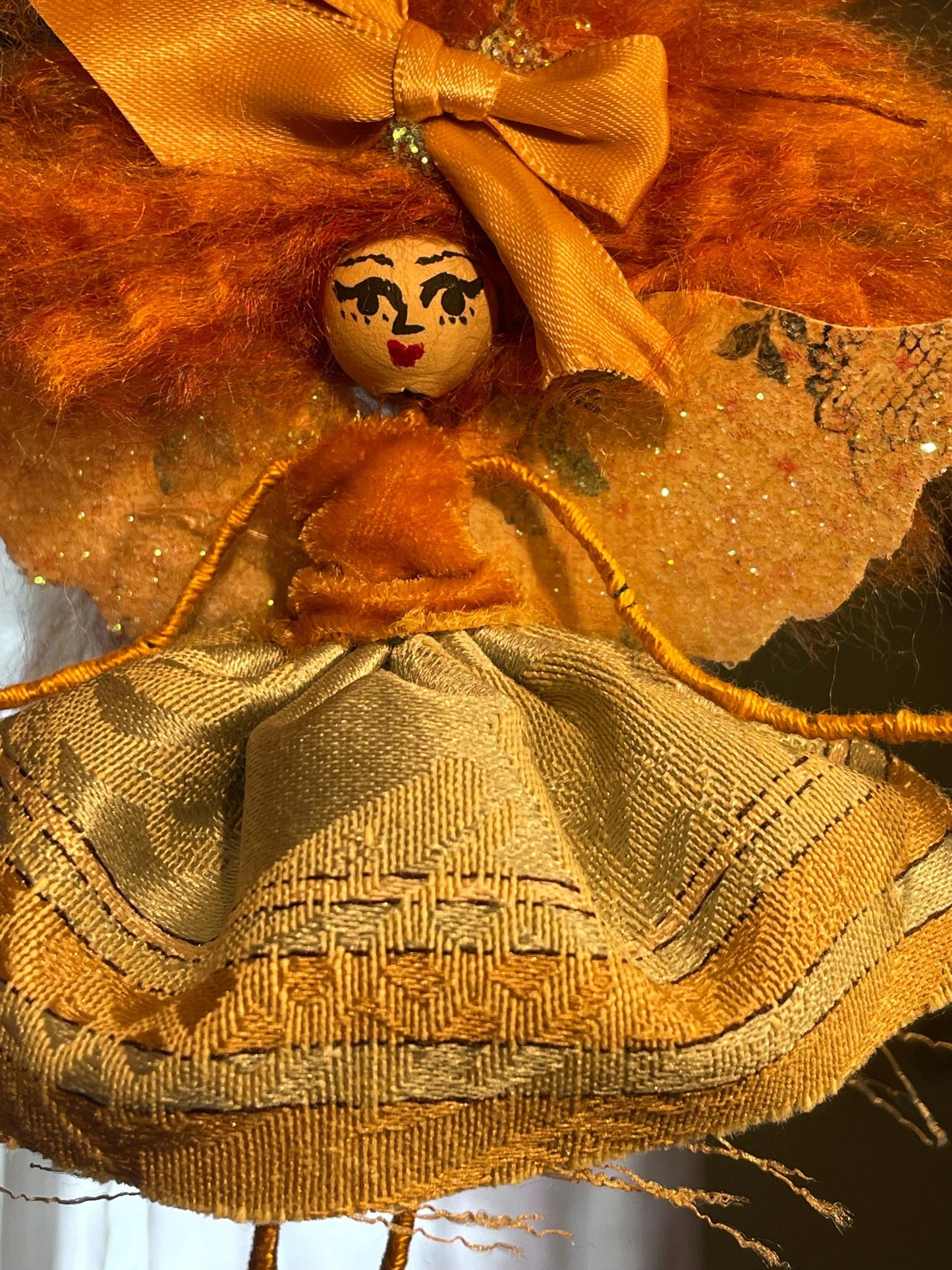 Red Heads Have More Fun Fairy: Velvet and Satin 8 inch Doll Ornament