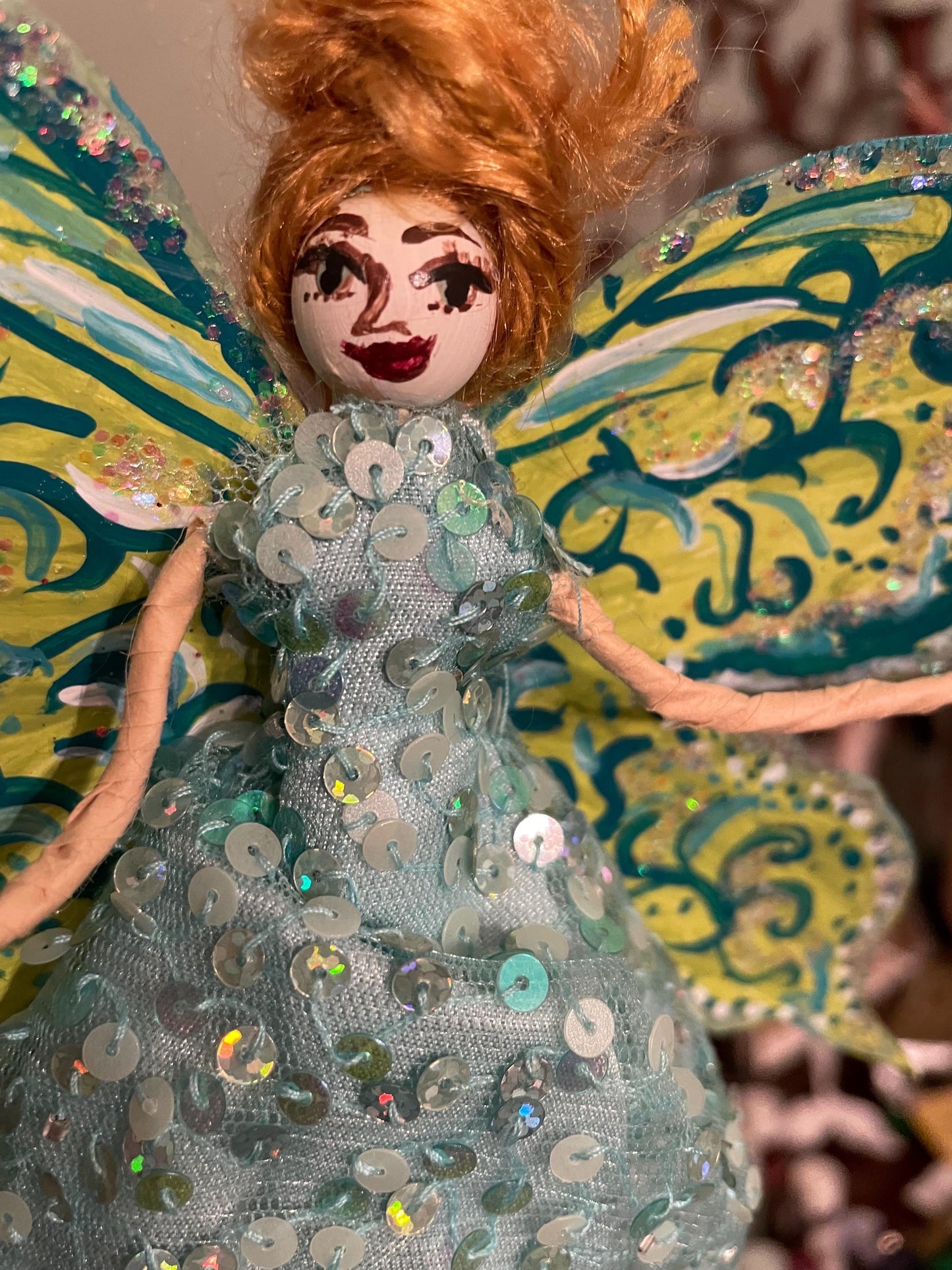 Spring Fairy Doll with Handpainted Butterfly Wings