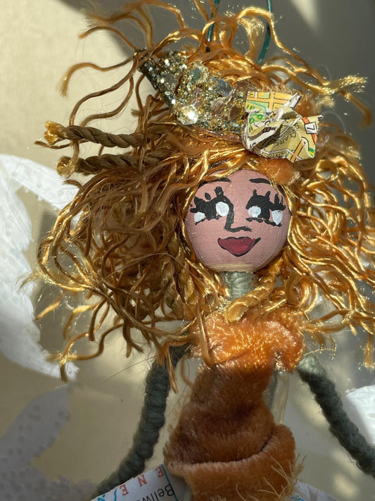 Ballerina Ornament: Goddess Fairy with Butterfly Wings 7 inches tall