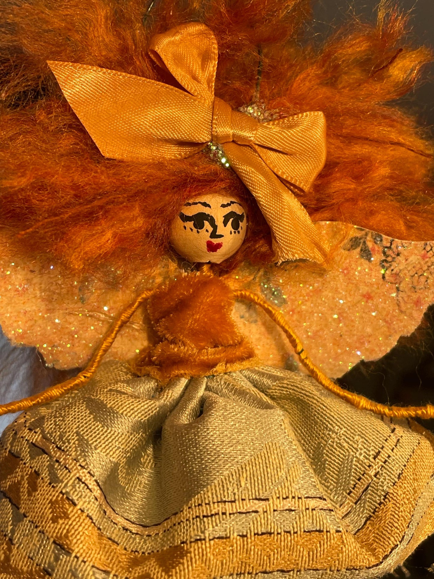 Red Heads Have More Fun Fairy: Velvet and Satin 8 inch Doll Ornament