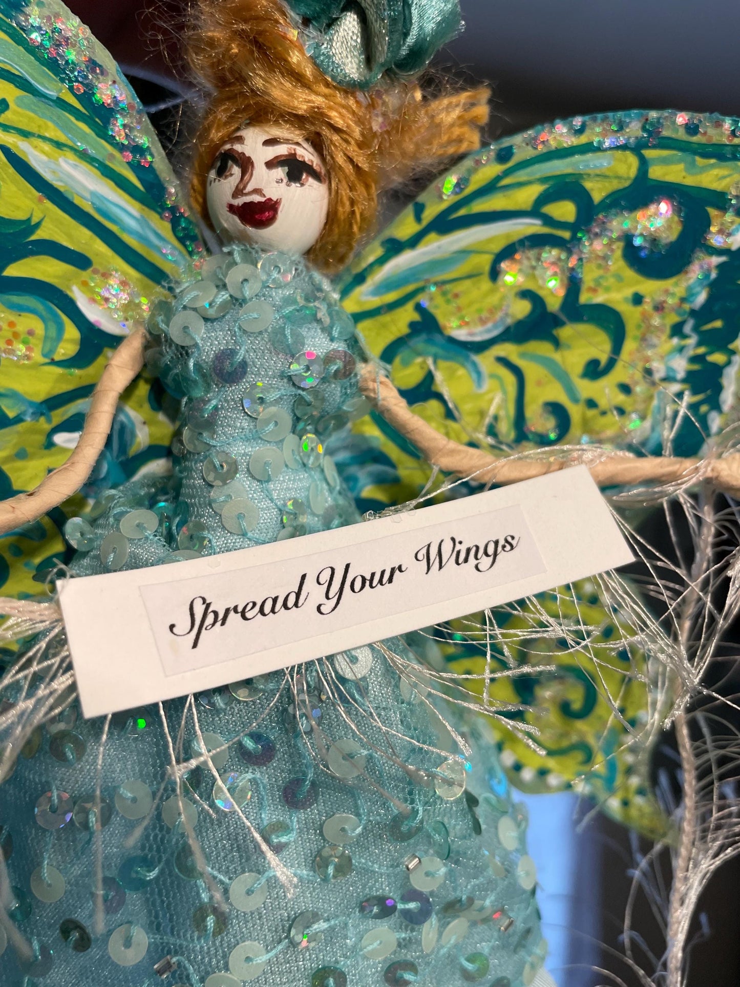 Spring Fairy Doll with Handpainted Butterfly Wings
