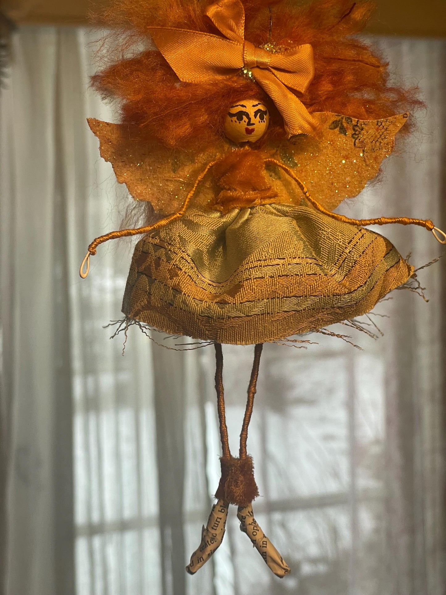 Red Heads Have More Fun Fairy: Velvet and Satin 8 inch Doll Ornament