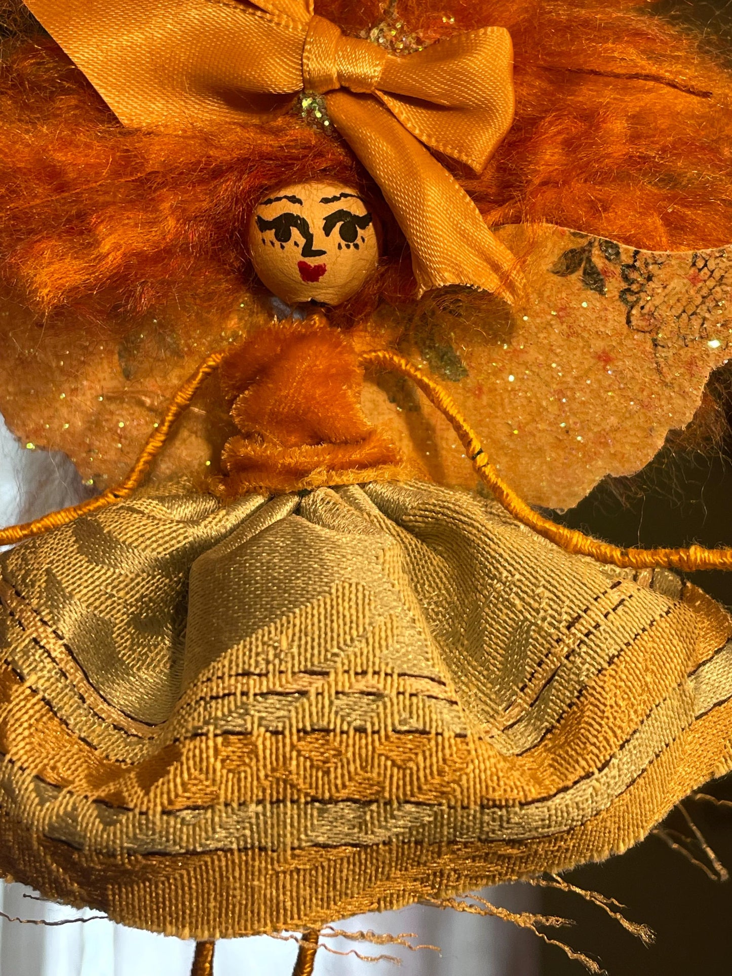 Red Heads Have More Fun Fairy: Velvet and Satin 8 inch Doll Ornament