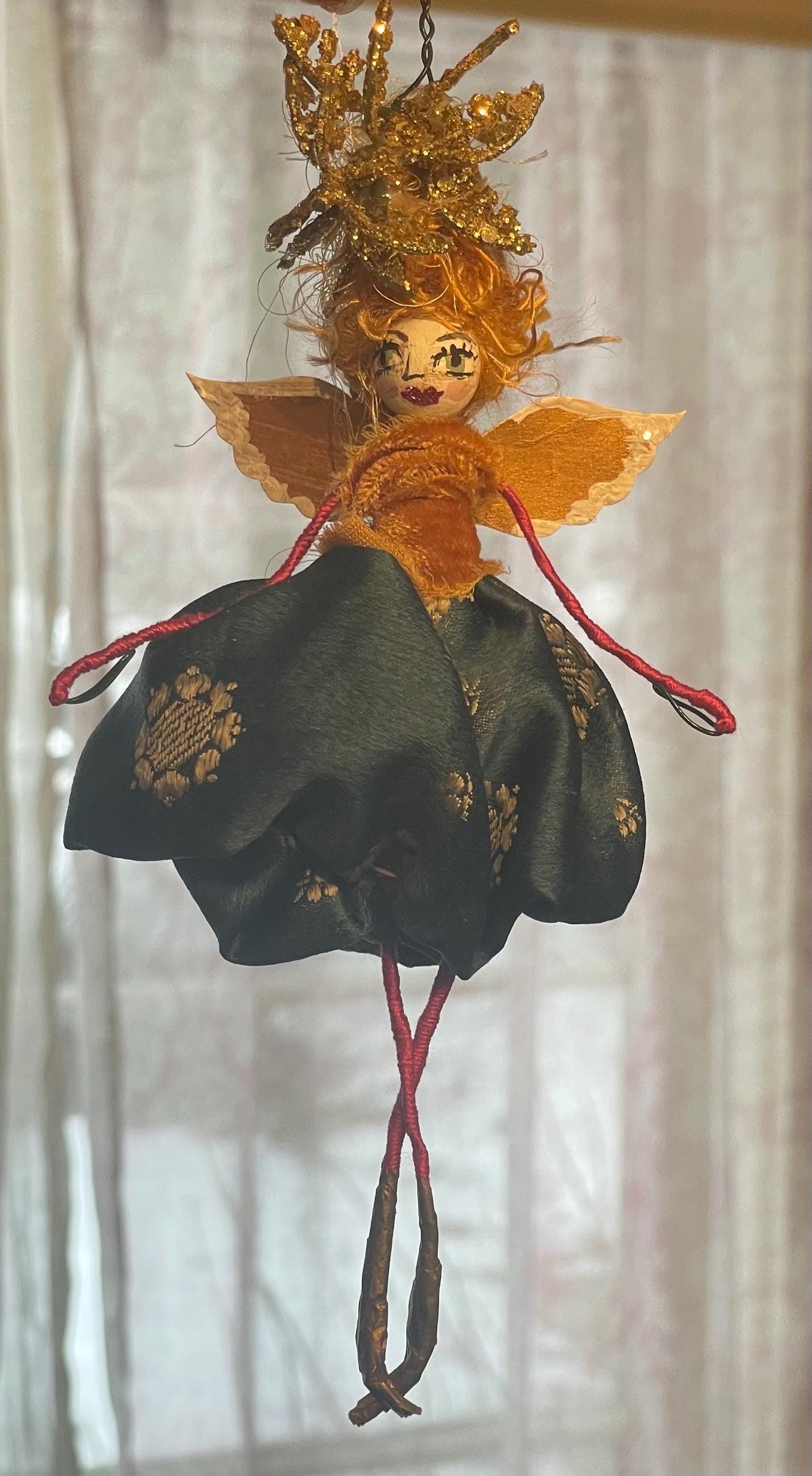 You Are Magic Fairy Doll: Vintage Velvet Lady with Golden Wings