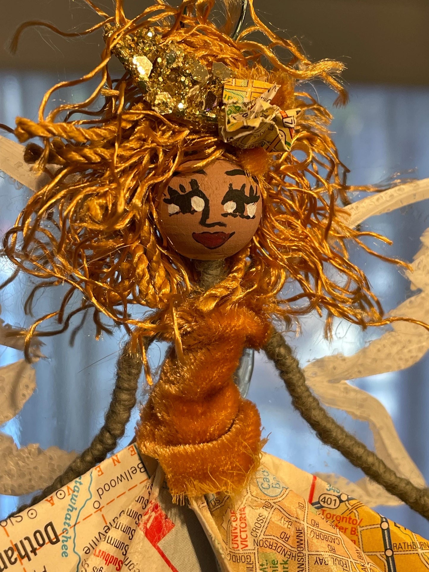 Ballerina Ornament: Goddess Fairy with Butterfly Wings 7 inches tall