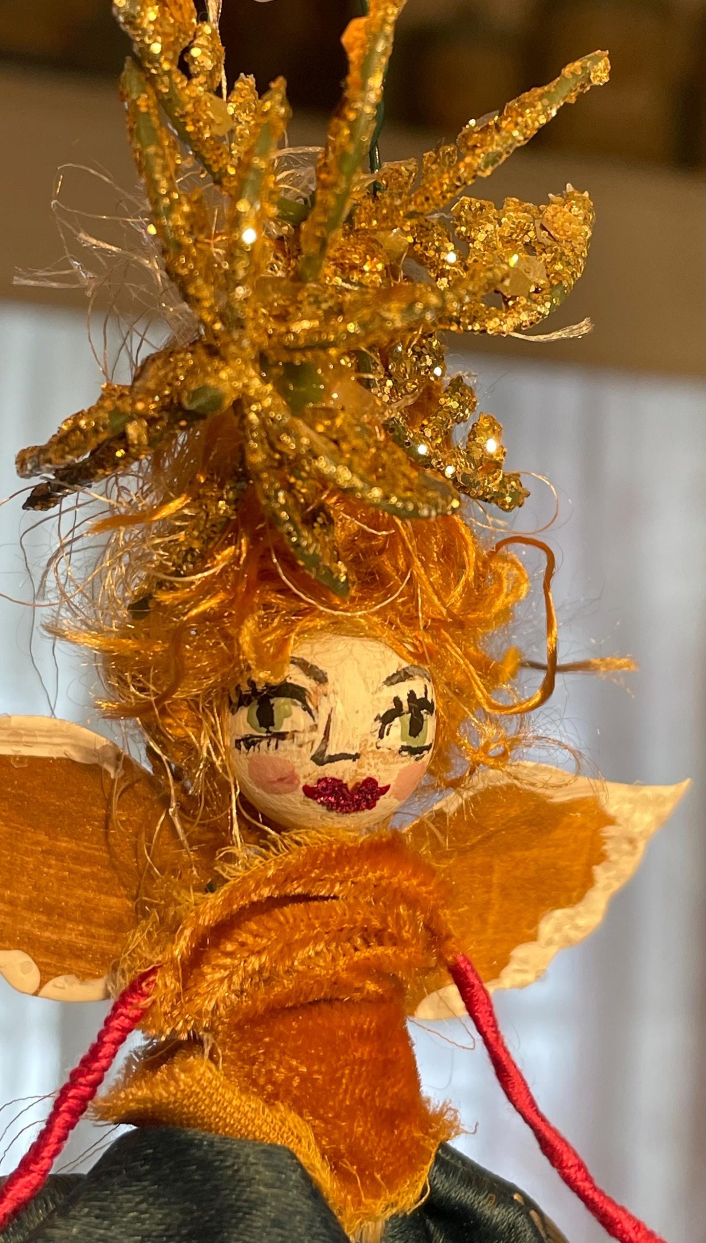 You Are Magic Fairy Doll: Vintage Velvet Lady with Golden Wings