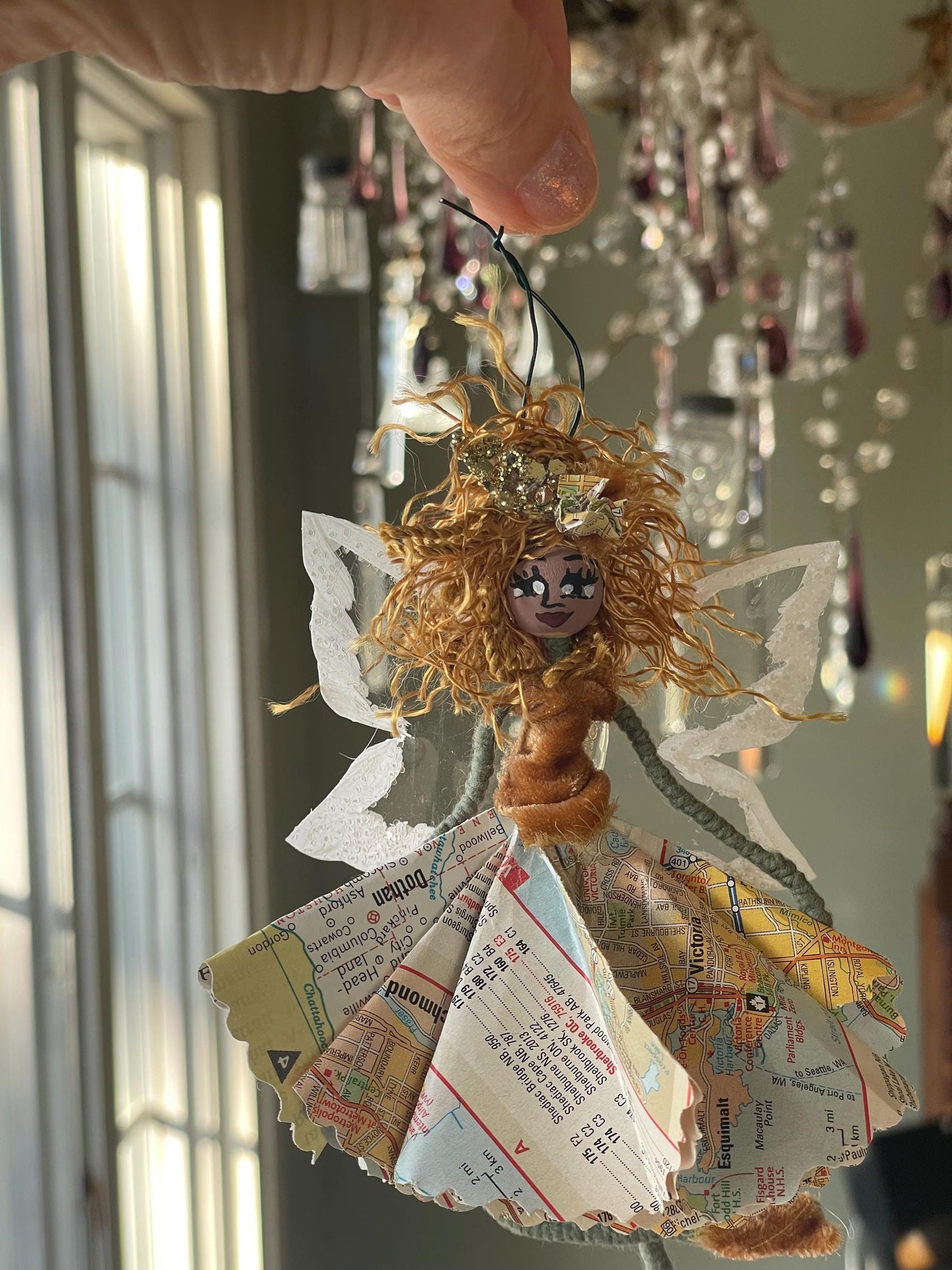Ballerina Ornament: Goddess Fairy with Butterfly Wings 7 inches tall