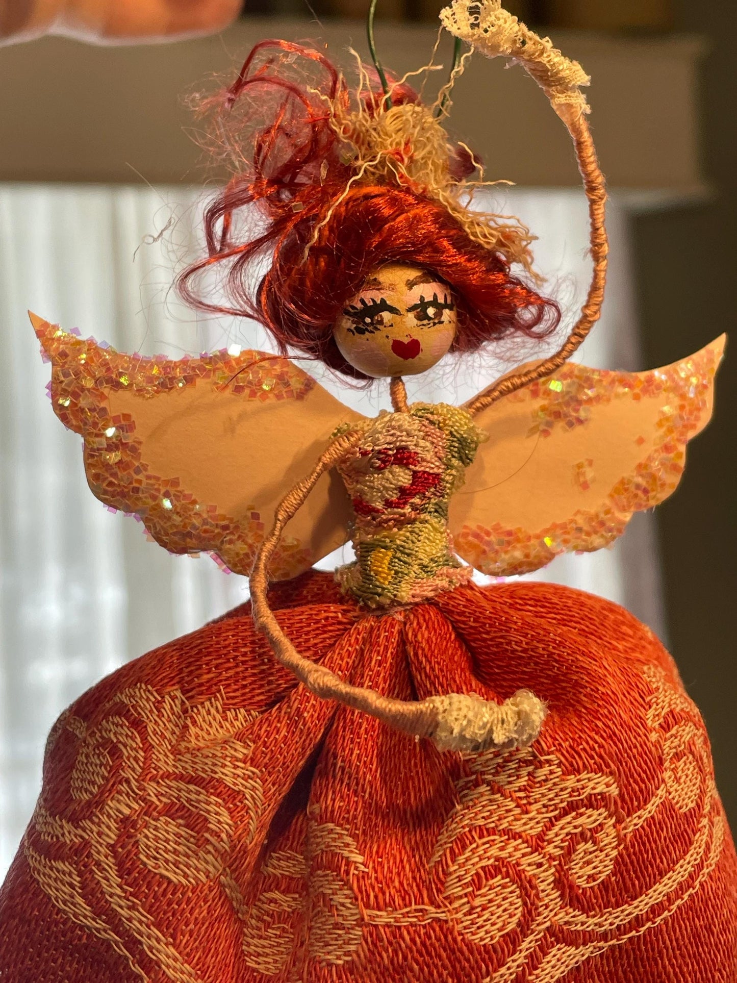 Ballerina Ornament: Vintage Lace and Sparkles 6 inch Keepsake Doll