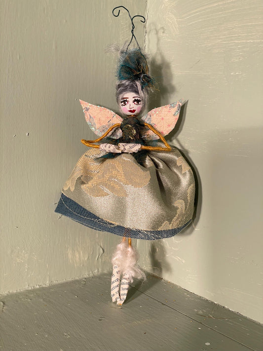 Handmade Fairy Doll: Sparkle Wings Whimsical Style 7.5 inches tall