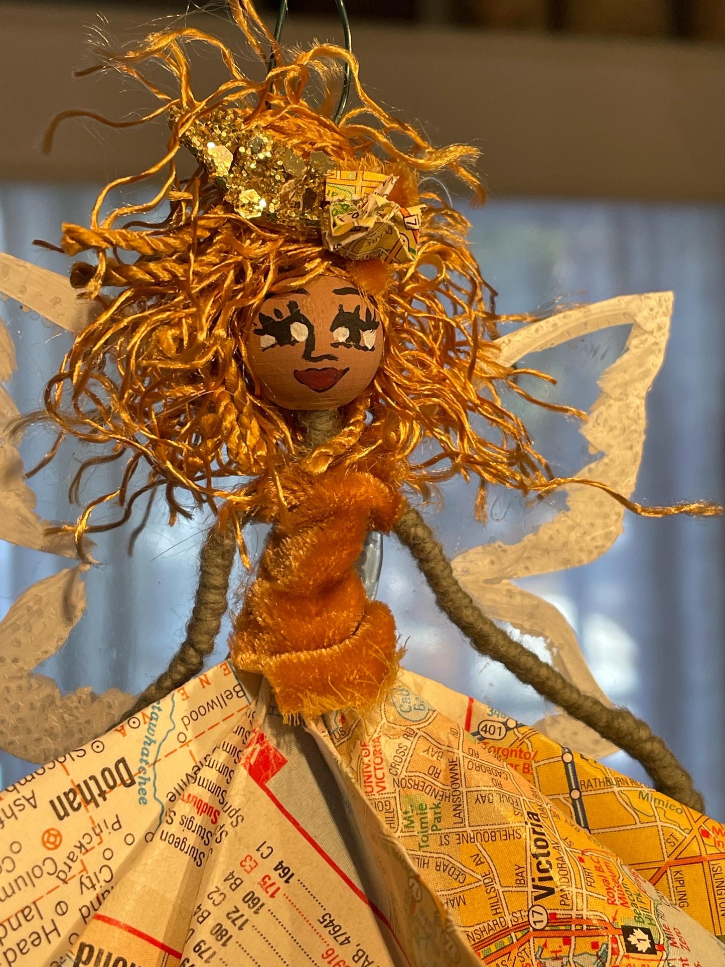 Ballerina Ornament: Goddess Fairy with Butterfly Wings 7 inches tall