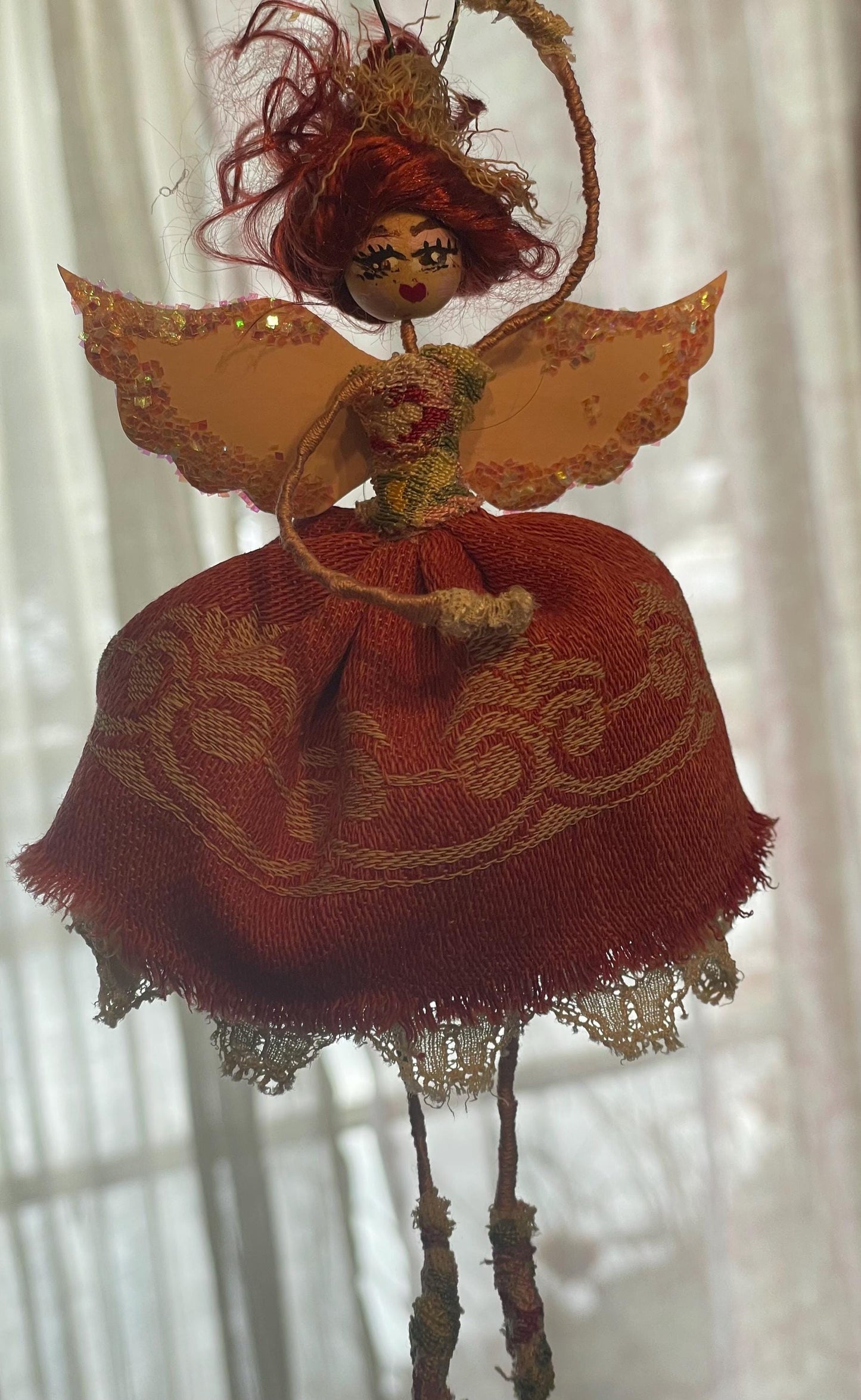 Ballerina Ornament: Vintage Lace and Sparkles 6 inch Keepsake Doll