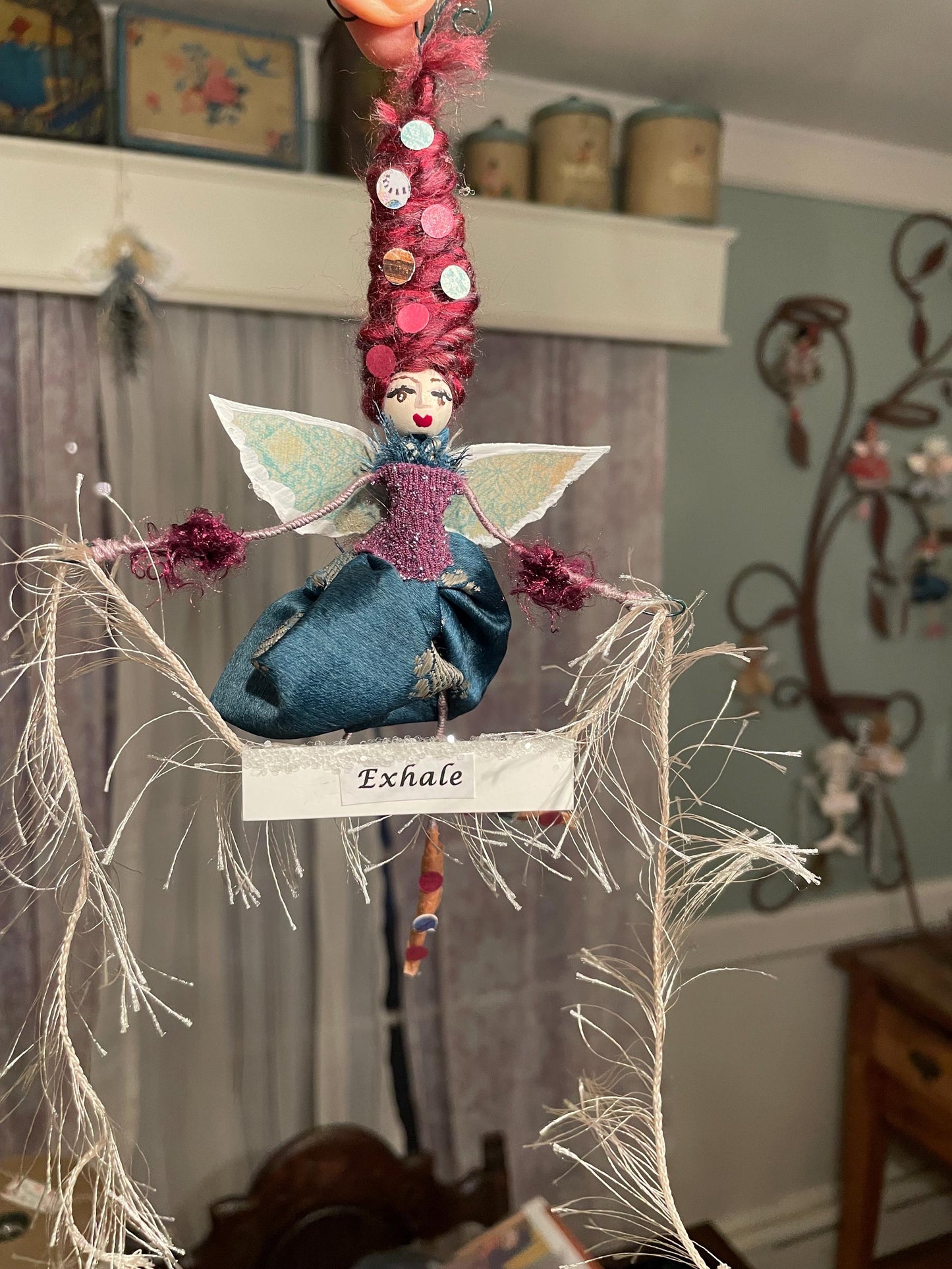 Handmade Serenity Fairy doll with Exhale message .