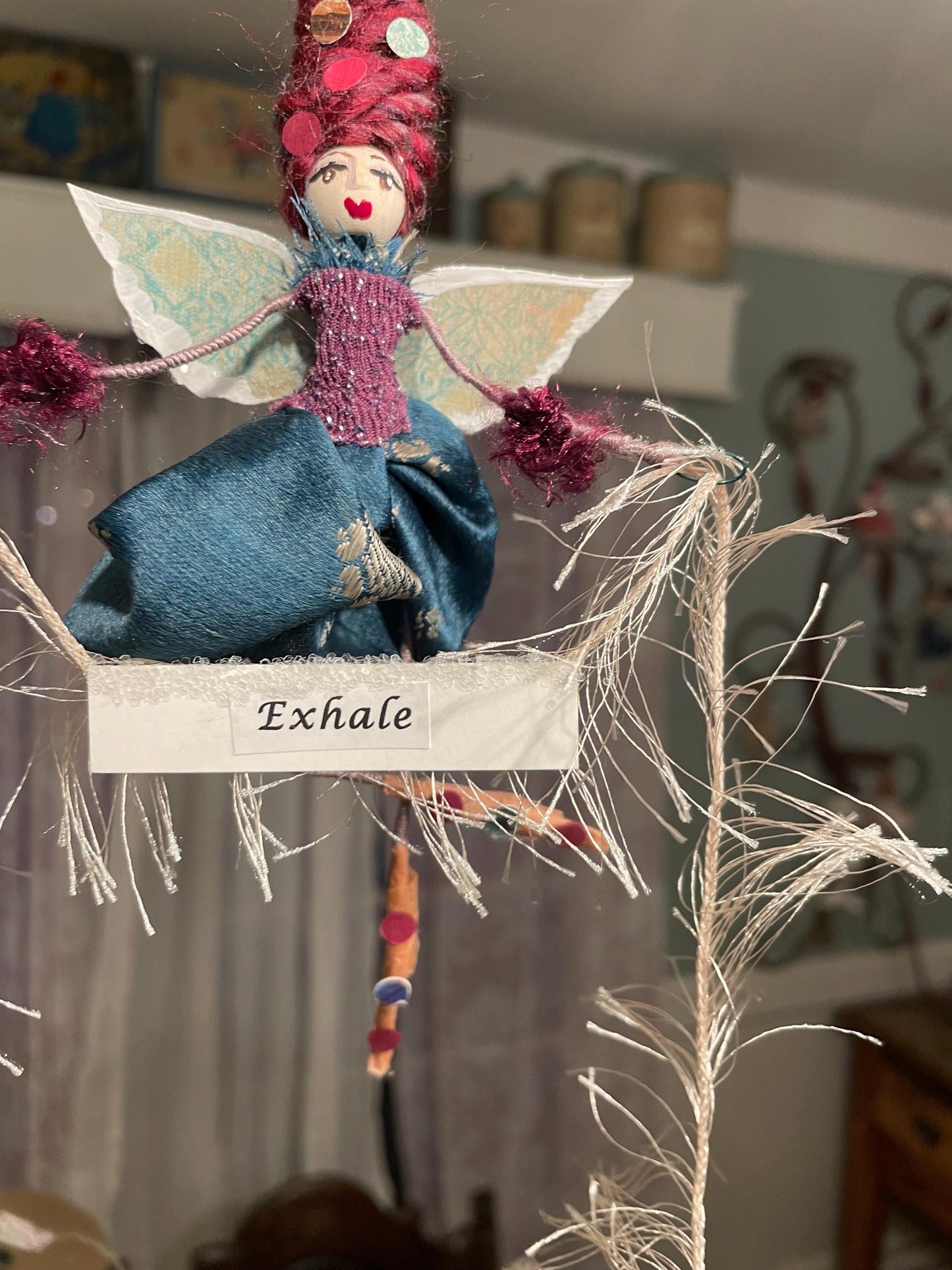 Handmade Serenity Fairy doll with Exhale message .