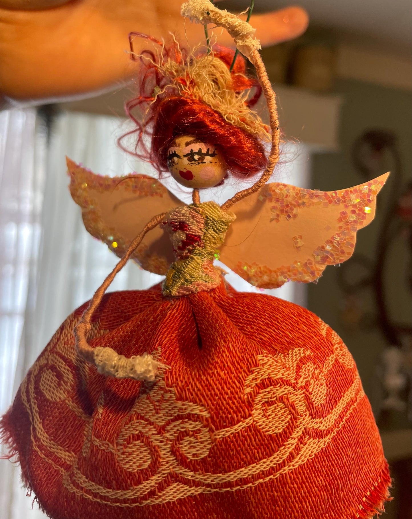 Ballerina Ornament: Vintage Lace and Sparkles 6 inch Keepsake Doll
