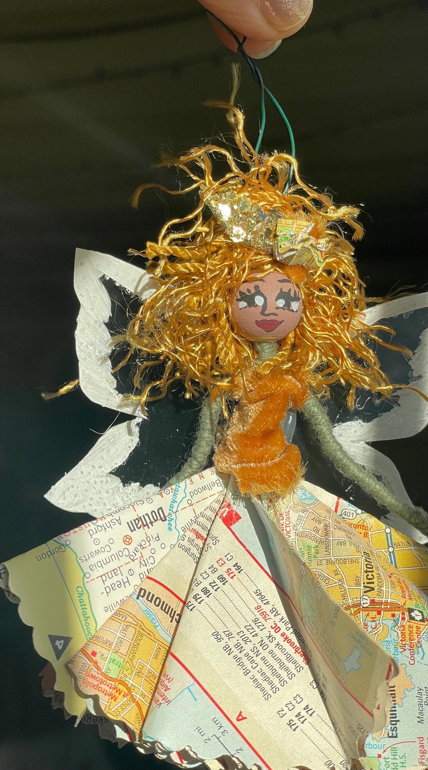Ballerina Ornament: Goddess Fairy with Butterfly Wings 7 inches tall